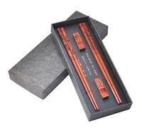 Dragon & Phoenix Reusable Chopsticks Set with Holders - Wooden Chopsticks 2 Pairs for Wedding & Anniversary Gift (Dragon and Phoenix)