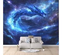 Dragon Photo Wallpaper Abstract Purple Starry Dragon Wallpaper Mural 3D Art Print, Non-Woven Wall Paper, Decoration Poster Picture Mural 500 × 280 cm / 196.8" × 110" for Living Room Bedroom