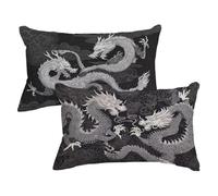 Dragon Pillow Cases 2 Pack, Cushion Covers 60x80cm Large, Rectangle Throw Pillow Covers Animal Pattern Double Sided, Soft Sofa Cushions with Lnvisible Zipper for Autumn Farmhouse Home Decor,Model83