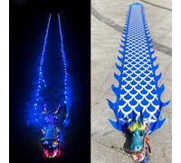 Dragon Poi LED, Dragon Poi Light Up, Luminous Square Exercise Dragons Dance Ribbon Streamer With 3D Dragons Head, Flow Rope With Lights For Chinese Festivals Celebration Dance Party(Blue3m/9.84ft)