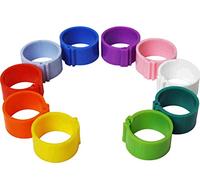 Dragon Poultry 50 x 8 mm Clip On Leg Rings for Chickens, Chick, Quail, Pigeon, Poultry, Bantam (Orange)