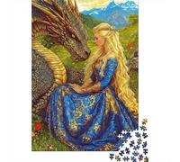 Dragon Princess Jigsaw Puzzles 1000Pc Recycled Paper Fantasy ArtPuzzle for Adults Jigsaw Puzzle Impossible Hard Difficult Family Game Fun Present & Activity 38x26cm/1000pcs