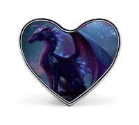 Dragon Purple Galaxy Heart Shape Badge Button Pins Brooches