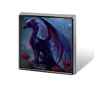 Dragon Purple Galaxy Square Badge Funny Button Pins Brooch
