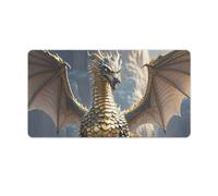 Dragon Purple Moon Desk Mat 40X75cm, Non-Slip Rubber Base with Stitched Edges, Waterproof Desk Pad for Keyboard & Mouse, Large Mouse Pad for Office Gaming