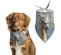 Dragon Purple Moon Dog Bandanas for Feeding Grooming, Triangle Pet Bibs Washable Pets Scarf for Cats & Dogs