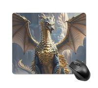 Dragon Purple Moon Mouse Pad Non-Slip & Waterproof Mousepad for Desk, Ultra Thin Rectangle Mouse Mat for Office, Gaming, 18 * 22cm