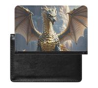 Dragon Purple Moon Passport Holder for Men, PU Leather Passport Cover with Card Slot, Waterproof Passport Protector for Travel, Wallet Protector Case for Women