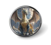 Dragon Purple Moon Round Badge for Men Women, Durable & Stylish Lapel Pins, Lightweight Metal Badges for Shirts, Jackets, Hats