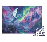 Dragon Puzzle 1000 Piece Aurora Glacier Children's Toys for Adults And Kids Gift High Difficulty Game Challenging Puzzles 1000pcs (75x50cm)