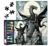 Dragon Puzzles for Adults 1000 Pieces Dragon on The Hill in The Moonlight Puzzle Fantasy Jigsaw Puzzles 1000 Pieces, Magic Interesting Puzzle, 19.5 x 27.5 Inch