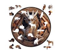 Dragon Puzzles for Adults, Portable Wooden Puzzle 150 Pieces Dragons, Interactive Learning and Educational Toys, Unique Shape, Animal Shaped Puzzles, Wooden Crafts for Adults