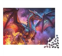 Dragon Queen 1000 Piece Jigsaw Puzzle Recycled Dragon Battle Senior Puzzles Party Game Props Developing Boy & Girl‘s Intelligence Educational Fun 38x26cm/1000pcs