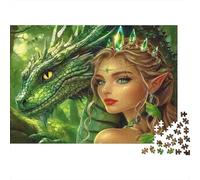 Dragon Queen 1000 Pieces Fantasy Thick Cardboard Classic Jigsaw Puzzle Hard Challenging Decompression Wall Decor Perfect Housewarming Gift 52x38cm/1000pcs