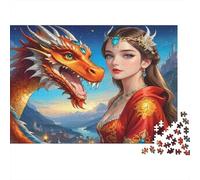 Dragon Queen Fantasy_3 Jigsaw Puzzles Puzzles for Adults Kids. 1000 Piece Great Gifts Challenge Toy Educational Game Home Decoration for Adults& Kids Age 14 Years Up 52x38cm/1000pcs