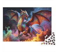 Dragon Queen Jigsaw Puzzle 1000 Pieces Recycled Paper Dragon Battle Jigsaw Puzzles Educational Game Challenge Fun Family Game for Adults And Age 10 38x26cm/1000pcs