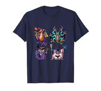 Dragon Quest I & II HD-2D Remake Boss Monsters T-Shirt, Men, Navy Blue, X-Large