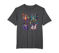 Dragon Quest I & II HD-2D Remake Boss Monsters T-Shirt, Men's Big and Tall, Dark Heather Grey, 6X Tall