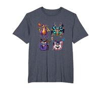 Dragon Quest I & II HD-2D Remake Boss Monsters T-Shirt, Men's Big and Tall, Heather Blue, 2X Tall