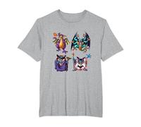 Dragon Quest I & II HD-2D Remake Boss Monsters T-Shirt, Men's Big and Tall, Heather Grey, 2X Tall