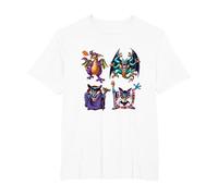 Dragon Quest I & II HD-2D Remake Boss Monsters T-Shirt, Men's Big and Tall, White, 4X Tall