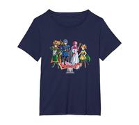 Dragon Quest I & II HD-2D Remake Heroes Art T-Shirt, Women's Plus, Navy Blue, 2X