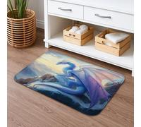 Dragon Quick Dry Bath Mat, Colorful Mythical Creature Absorbent Non Slip Shower Mat, Artistic Memory Foam Washable Bath Rugs for Bathroom Decorative 16x24 Inch