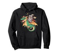 Dragon Raccoon Knight Animal Medieval Ren Faire Graphic Pullover Hoodie