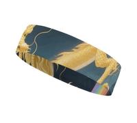 Dragon Rainbow Bridge Sports Sweatband 15" Polyester Hairband Absorbent Quick-Dry Headband for Running, Yoga