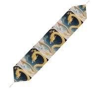 Dragon Rainbow Bridge Table Runner for Dining Table, Short Plush Runners Washable & Durable Tablerunner Modern Home Decor for Wedding, Kitchen, Holiday 200*33cm