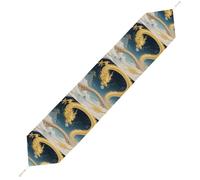 Dragon Rainbow Bridge Table Runner for Dining Table, Short Plush Runners Washable & Durable Tablerunner Modern Home Decor for Wedding, Kitchen, Holiday 229*33cm