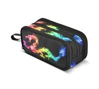 Dragon Rainbow Bright Flame Pencil Case Large Capacity Pencil Pouch Box Kids Adults Pen Organizer Bag for Boys Girls Women Men School Office Supplies