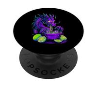 Dragon Ramen Funny Japanese Motif Design Japanese Art PopSockets Adhesive PopGrip