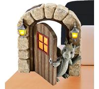 Dragon Reading Book Statue - Outdoor Garden Cute Dragon Decoration | Lovely Resin Dragons Statue | Animal Sculpture Wall Decoration Art Figurine Wall Decor, Little Flying Pet Meditating