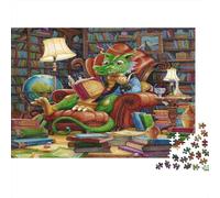 Dragon Reading Books 1000pcs Jigsaw Puzzles for Adults 12+, Thick Cardboard, Baby Dragon Library, Mental Workout Fun, Stress Relief Meditation, for Men Women & Lovers 70x50cm/1000pcs