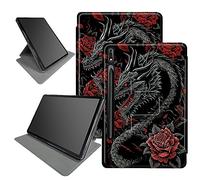 Dragon Red Roses Case for Samsung Galaxy Tab S9 Ultra 2023/S8 Ultra 2022 [SM-X910/X916B/X918U/X900/X906],with S Pen Holder 360 Degree Rotating Multiple Viewing Angles with Auto Sleep/Wake