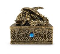 Dragon Resin Trinket Box Jewelry Organizer Celtic Design Anti-brass Finish