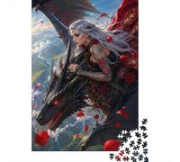 Dragon Rider 1000 Pieces Mini Jigsaw Puzzle for Adults | 70x50cm Cardboard, Living Room Decor, Durable Structure, Birthday Gift, Mind Relaxation