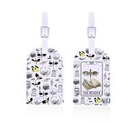 Dragon Rider Merch Fantasy Reader Luggage Tag The Reader Dragon Tarot Card Suitcase Tag Dark Academia Bookish Gift (Reader Tag)