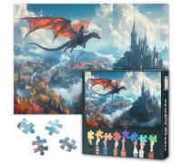 Dragon Rider Soaring Puzzles for Adults 1000 Pieces, Castles and Enchanted Forests Jigsaw Puzzles, Adult Puzzle for Adults, Educational Fun Games or Toys for Elders Friends 20X27 INCH