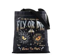 Dragon Rider Tote Bag Onyx Storm Brave The Dark Inspire Handbag Dragon Books Lover Gift Fly Or Die Quote Gift (THE DARK T UK)