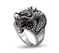 Dragon Ring, Vintage 925 Sterling Silver Dragon Rings for Men Thai Silver Biker Ring Men Jewelry