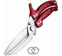 DRAGON RIOT Heavy Duty Poultry Shears - A Must Have Kitchen Shears for Chicken and Meat Cutting - Dishwasher Safe and Stainless Food Kitchen Scissors for Thanksgiving(Burgundy)