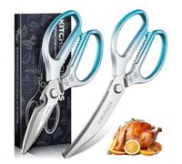 DRAGON RIOT Kitchen Shears, 2-Pack Kitchen Scissors, Blue Meat Cooking Scissors, Multipurpose Poultry Shears, Dishwasher Safe