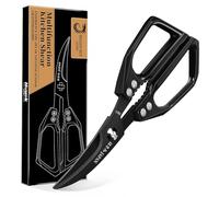 DRAGON RIOT Professional Kitchen Scissors - Heavy Duty Black Japanese Stainless Steel Poultry Shears, Dishwasher Safe for Easy Cleaning, Effortlessly Cuts Through Crab, Bones and Meat, Gift for Men