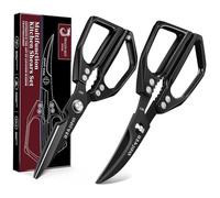 DRAGON RIOT Professional Kitchen Scissors Set - Heavy Duty Black Japanese Stainless Steel Poultry Shears, Dishwasher Safe for Easy Cleaning, Effortlessly Cuts Through Crab and Meat,Gift for Men