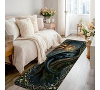 Dragon Runner Rug, Fantasy Mystical Tree Bookshelf None Blue Non-Slip Aesthetic Rectangle Home Floor Carpet for Kitchen Doorway Entryway Bedside Decor 2x8 Ft