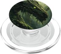 Dragon’s Head Green Emerging from Forest Foliage PopSockets PopGrip for MagSafe
