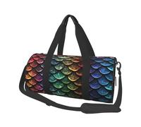 Dragon Scale Duffle Bag for Women Men Personal Item Travel Bags Canvas Weekender Overnight Bag Lightweight Sports Tote Gym Bags Carry On Luggage Bag, Black, One Size