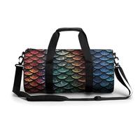 Dragon Scale Gym Bag Sport Gym Tote Bag Lightweight Duffle Bag Carry On Weekender Bags for Women Men, white, 17.7in/9in/9in
